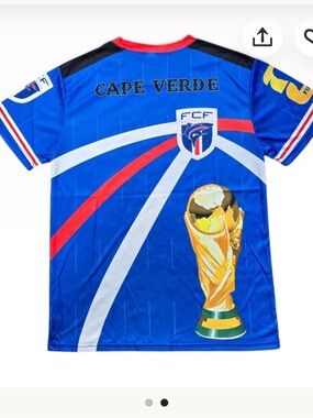 Team Apparel Cape Verde Blue Fan Jersey with Gold Trophy Graphic